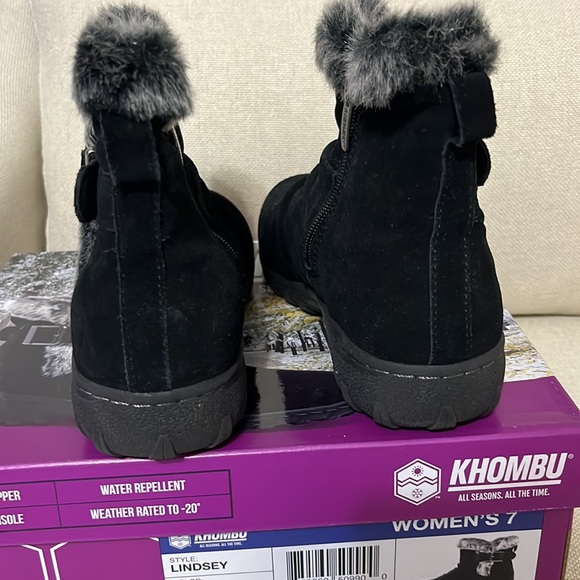 Khombu Shoes Khombu Lindsey Black Suede Leather Boot Rubber Sole